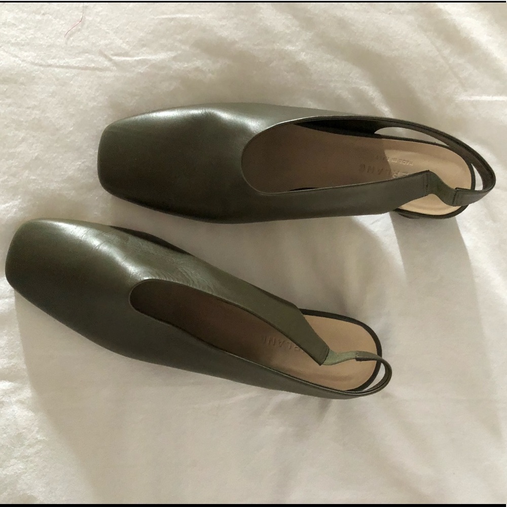 Everlane Square Toe Slingback in Olive size 9